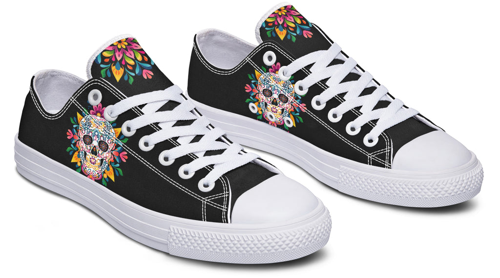 Sugar Skull Low Tops - Offbeat Sweetie