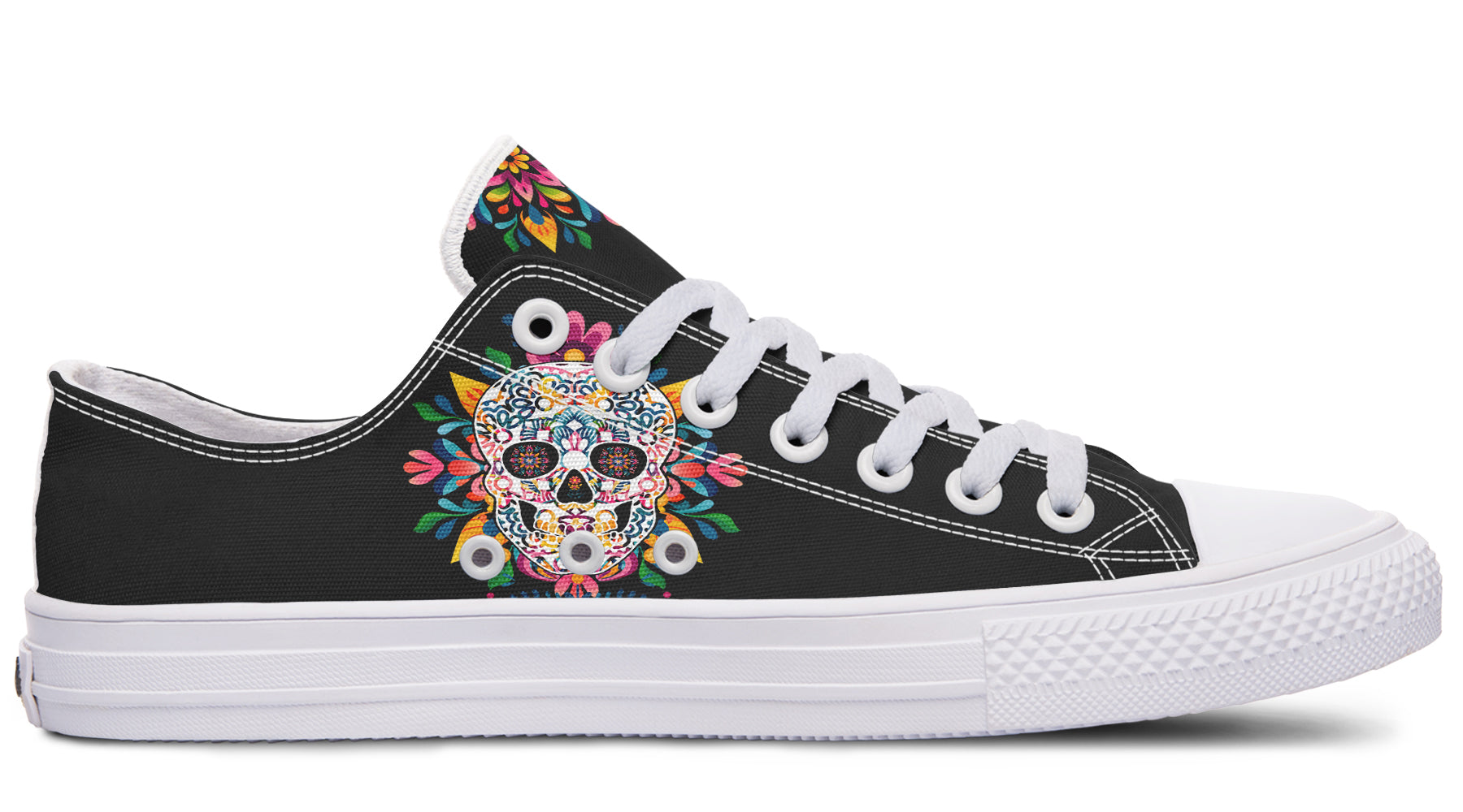 Sugar Skull Low Tops - Offbeat Sweetie