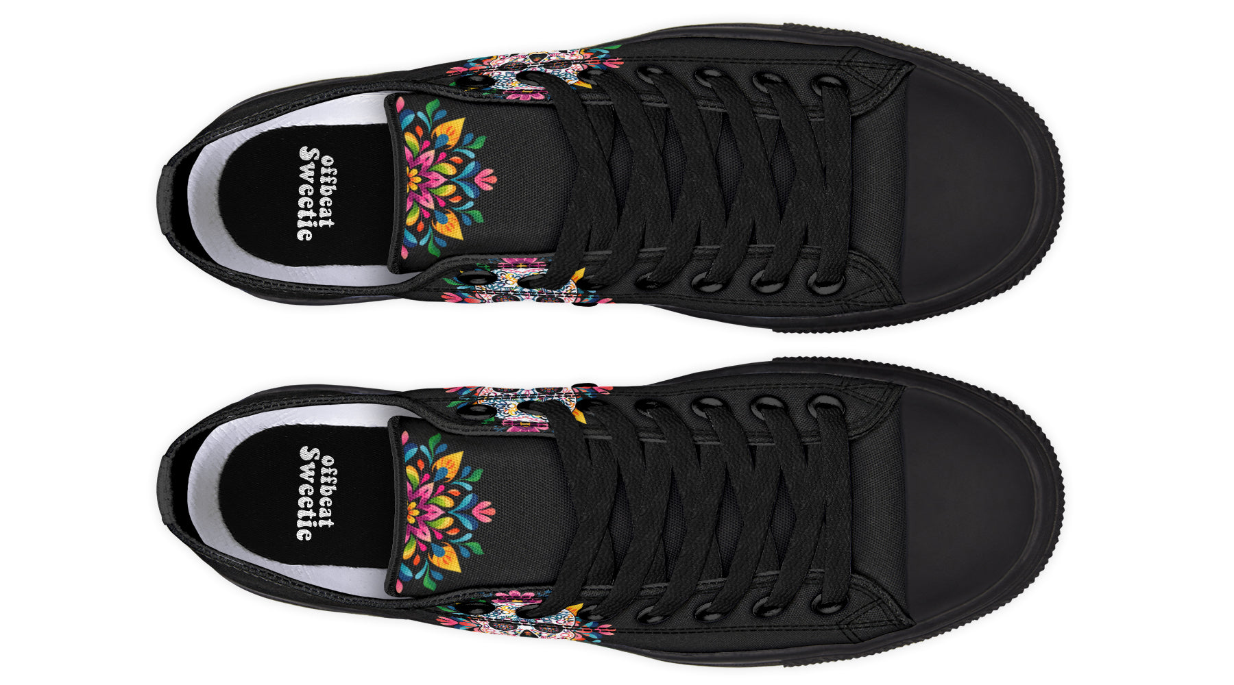 Sugar Skull Low Tops - Offbeat Sweetie