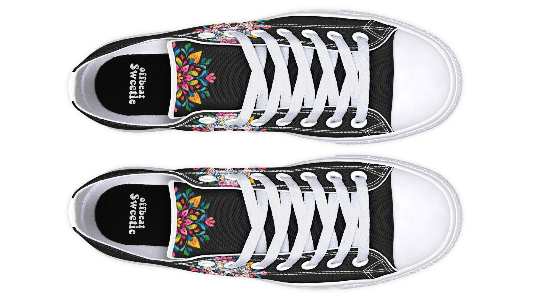 Sugar Skull Low Tops - Offbeat Sweetie