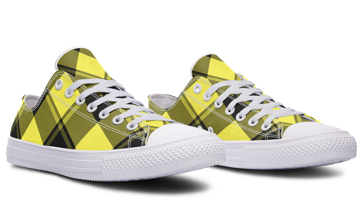 Sunny Yellow Plaid Low Tops