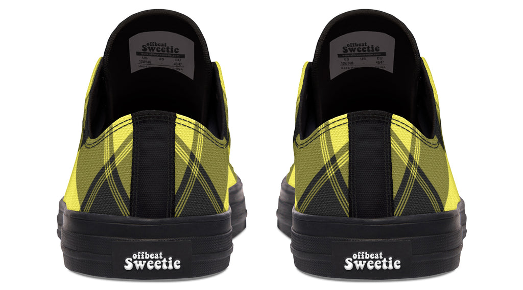 Sunny Yellow Plaid Low Tops (Wide)