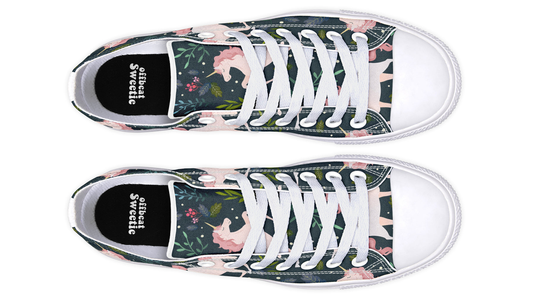 Unicorn Garden Low Tops - Offbeat Sweetie