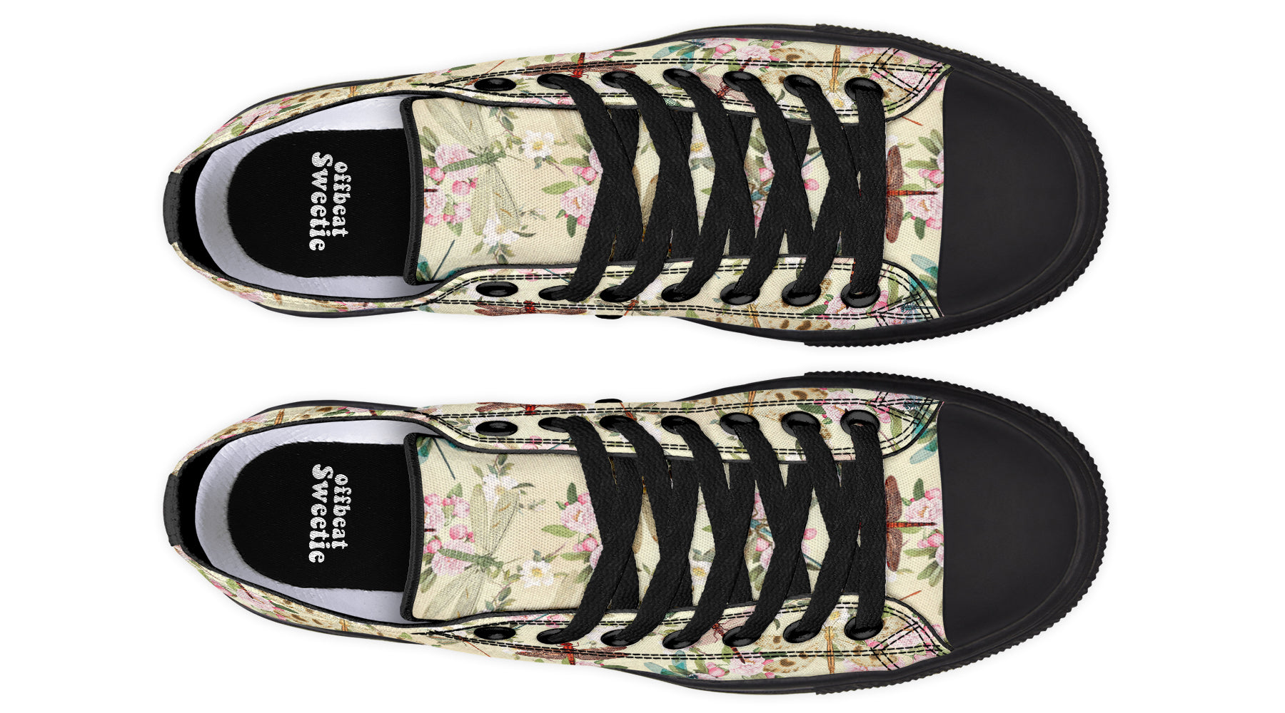 Vintage Dragonflies Low Tops (Wide)