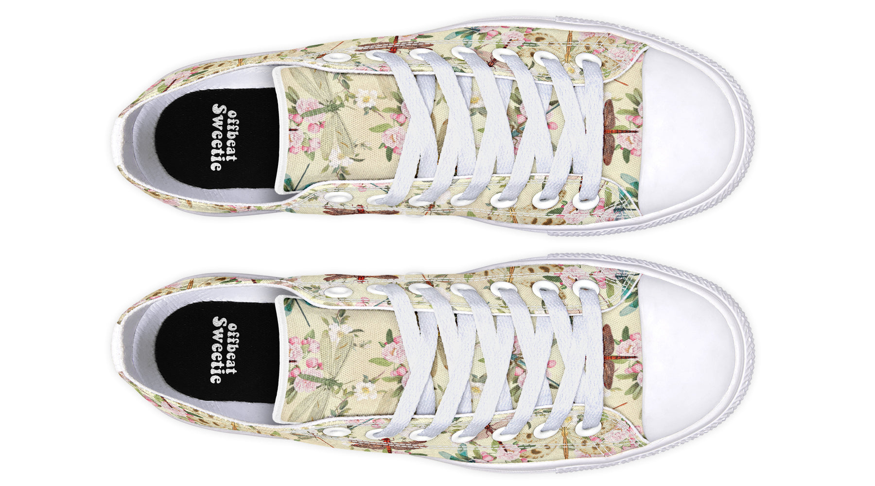 Vintage Dragonflies Low Tops (Wide)