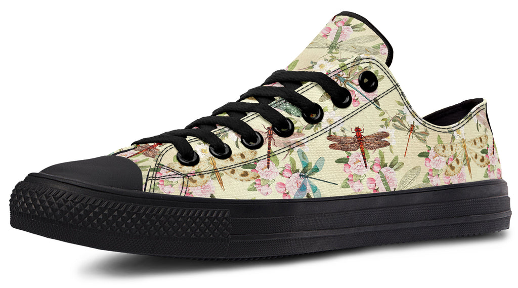 Vintage Dragonflies Low Tops - Offbeat Sweetie