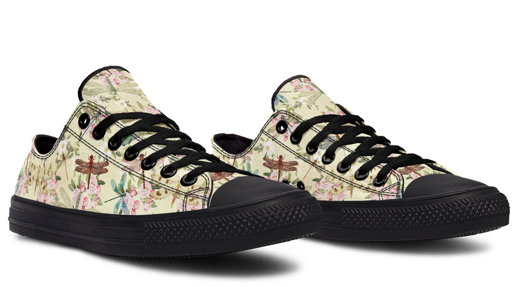 Vintage Dragonflies Low Tops - Offbeat Sweetie