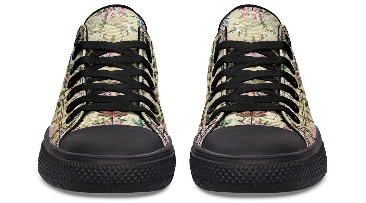 Vintage Dragonflies Low Tops - Offbeat Sweetie