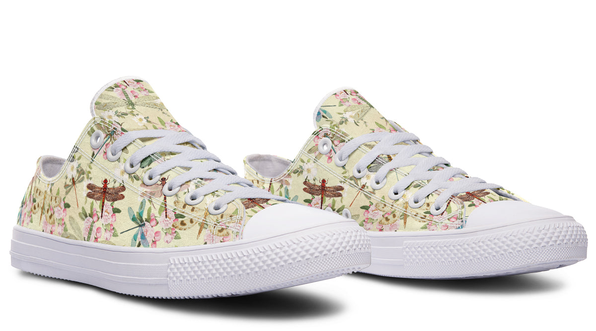 Vintage Dragonflies Low Tops - Offbeat Sweetie