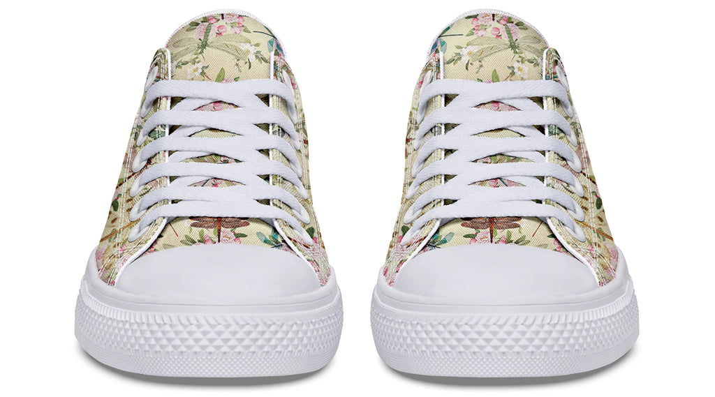 Vintage Dragonflies Low Tops - Offbeat Sweetie