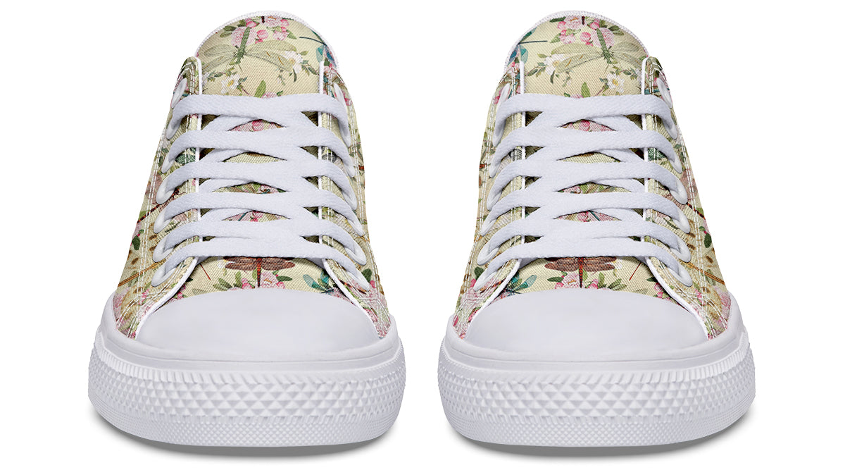 Vintage Dragonflies Low Tops - Offbeat Sweetie