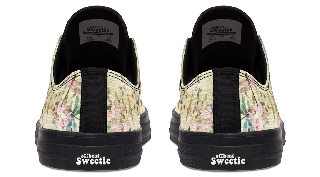 Vintage Dragonflies Low Tops - Offbeat Sweetie