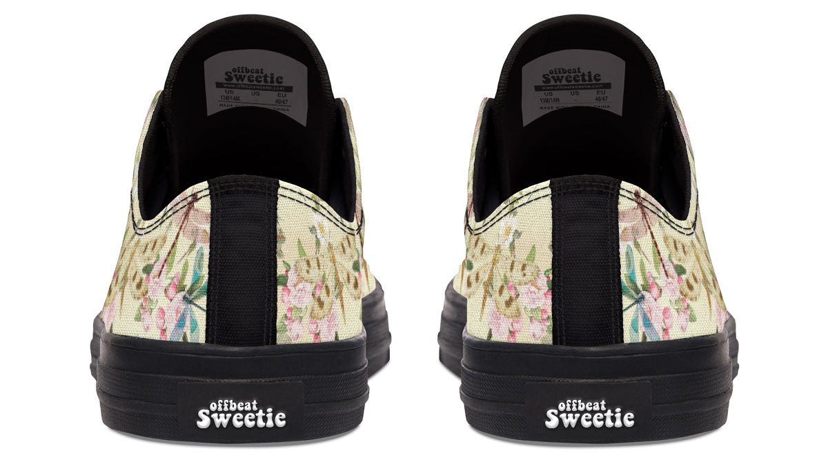 Vintage Dragonflies Low Tops - Offbeat Sweetie