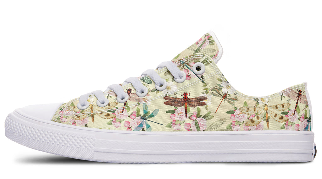 Vintage Dragonflies Low Tops - Offbeat Sweetie