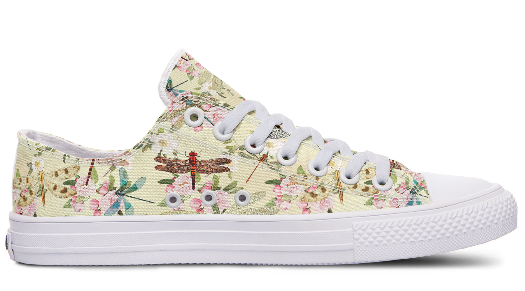 Vintage Dragonflies Low Tops - Offbeat Sweetie