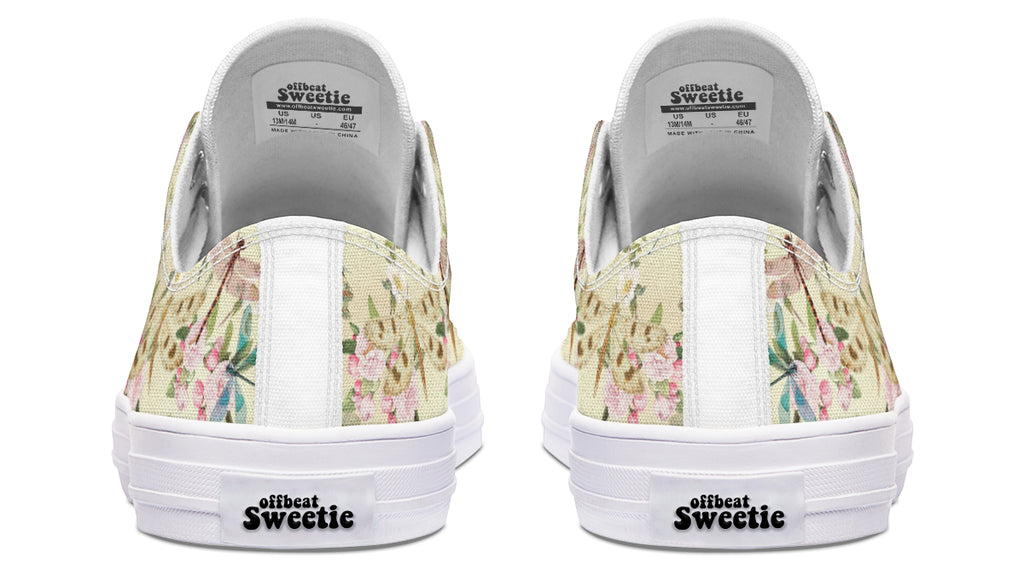 Vintage Dragonflies Low Tops - Offbeat Sweetie