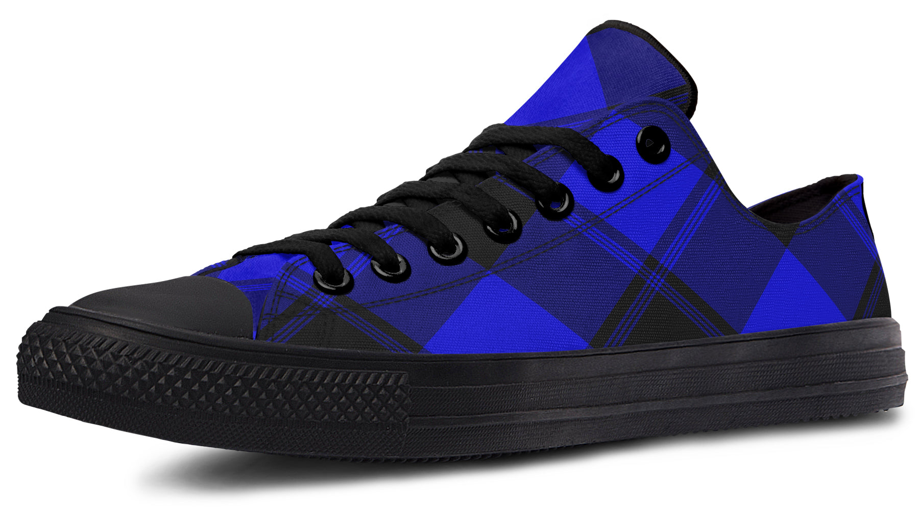 Vivid Blue Plaid Low Tops
