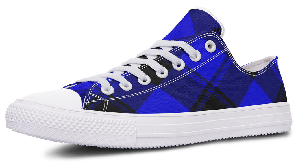 Vivid Blue Plaid Low Tops