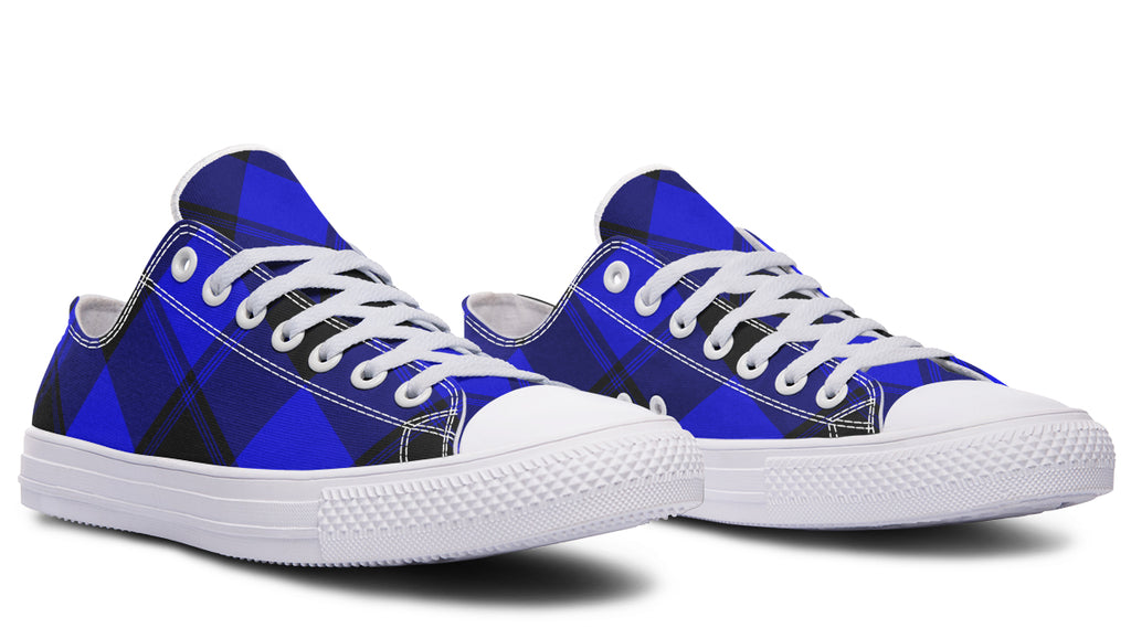 Vivid Blue Plaid Low Tops