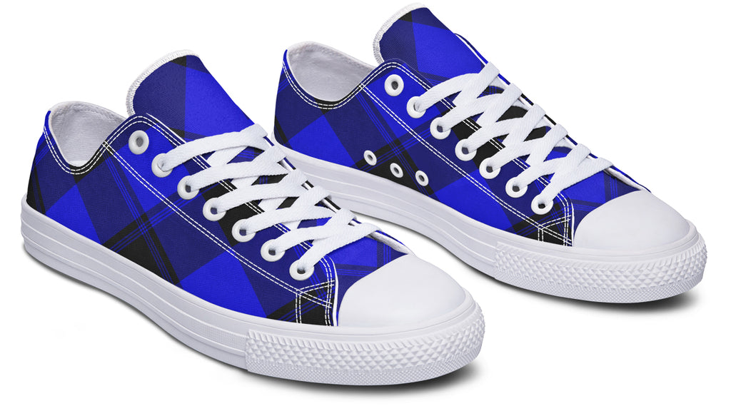 Vivid Blue Plaid Low Tops