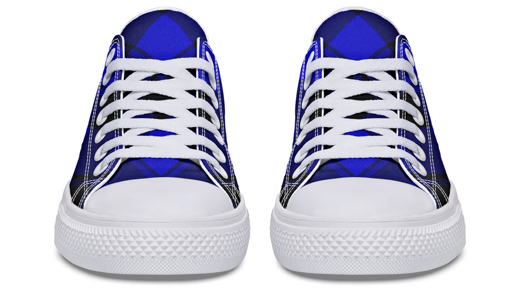 Vivid Blue Plaid Low Tops