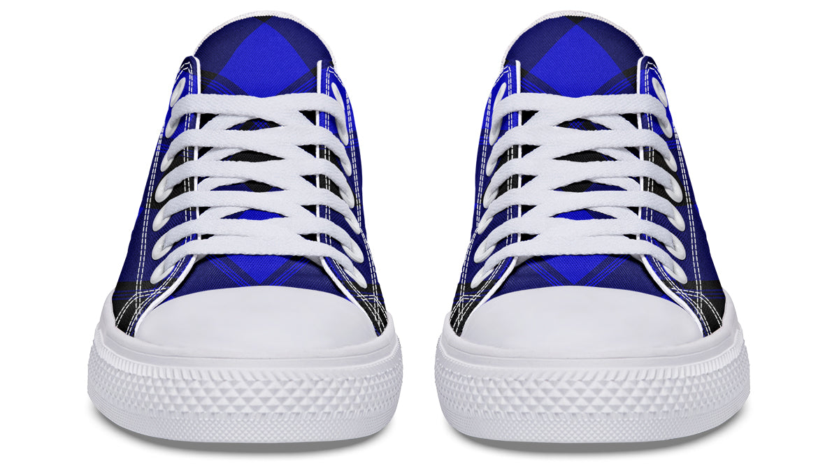 Vivid Blue Plaid Low Tops