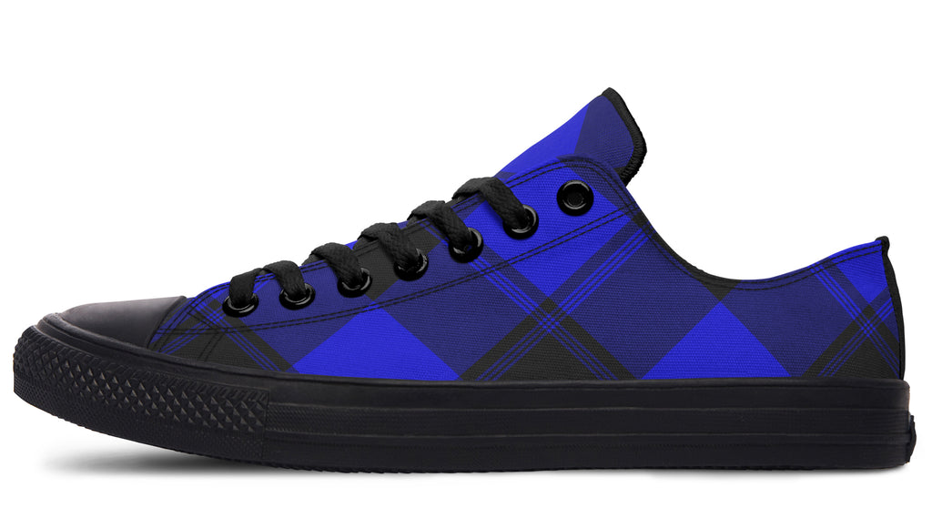 Vivid Blue Plaid Low Tops
