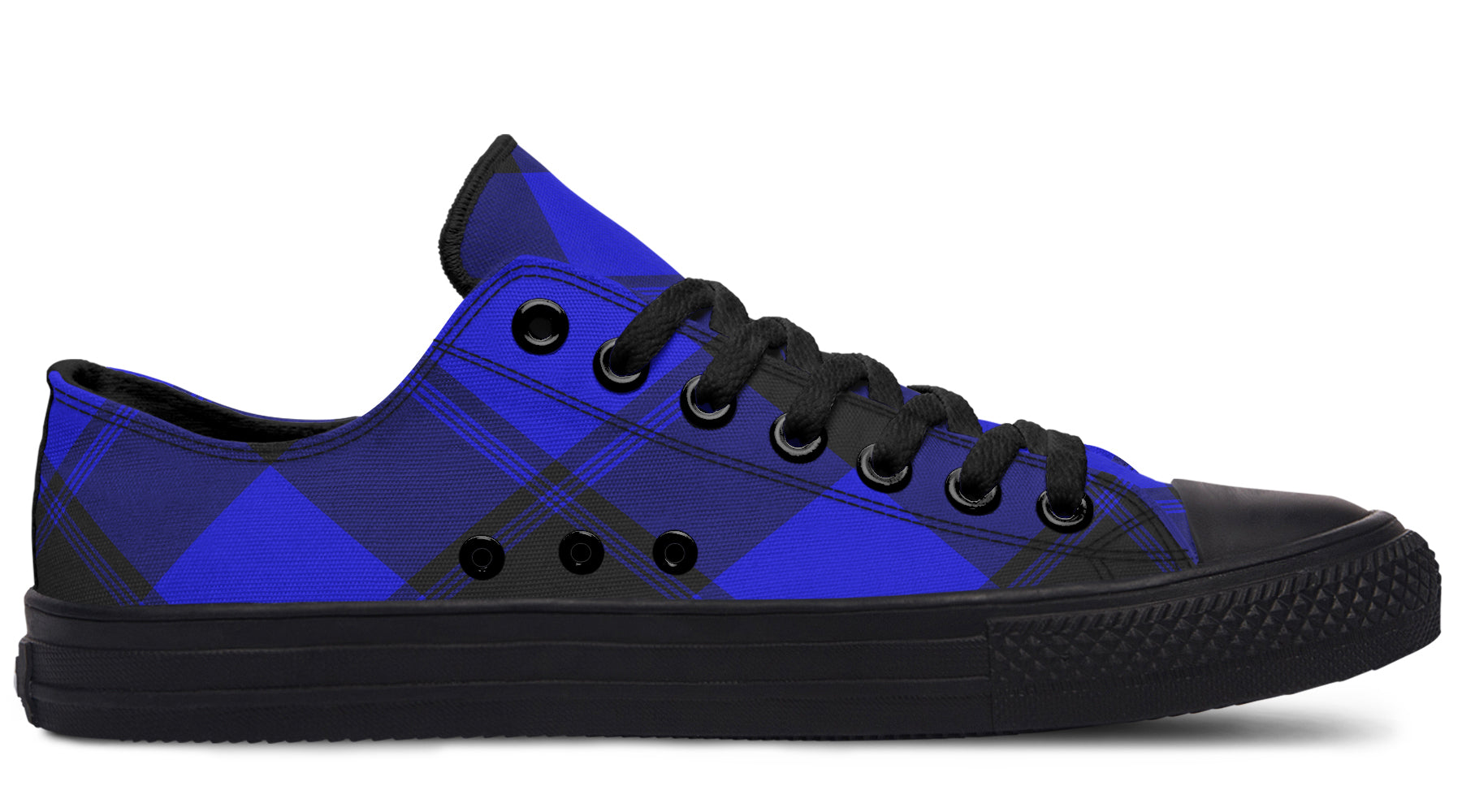 Vivid Blue Plaid Low Tops