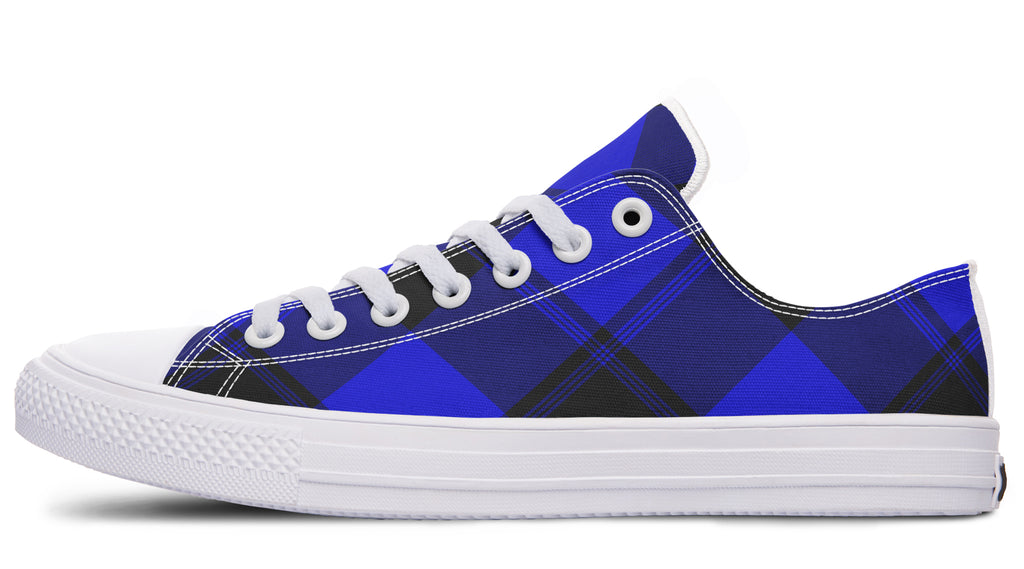 Vivid Blue Plaid Low Tops