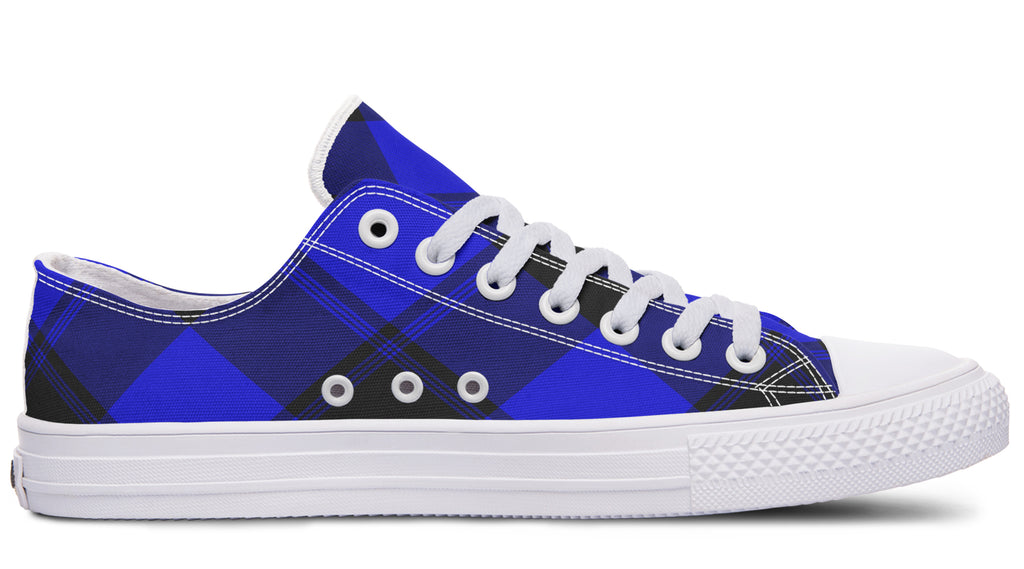 Vivid Blue Plaid Low Tops