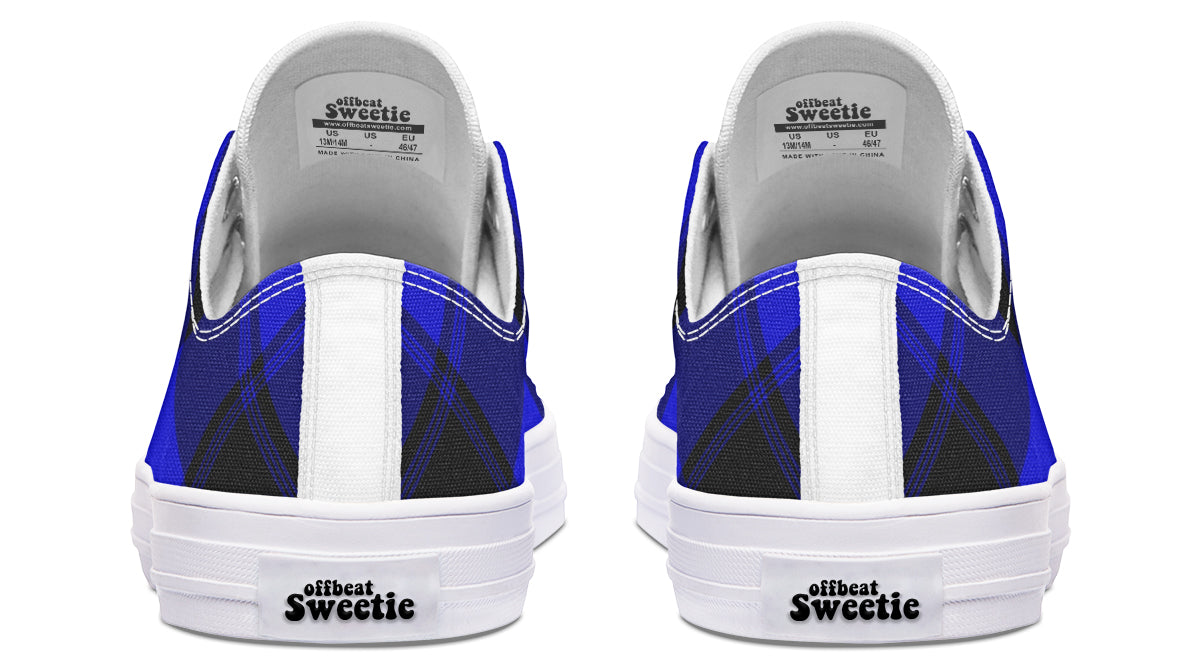 Vivid Blue Plaid Low Tops