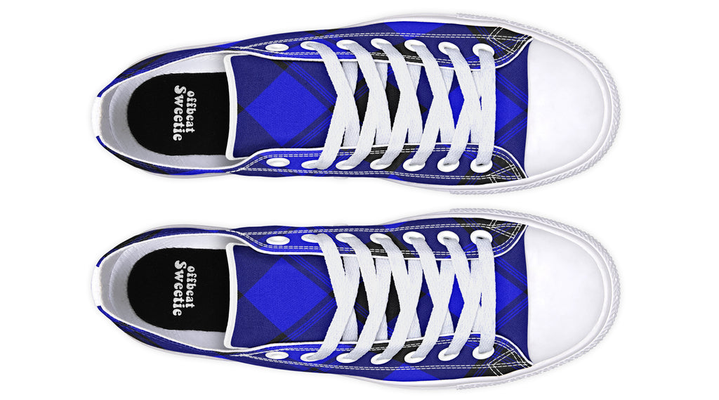 Vivid Blue Plaid Low Tops