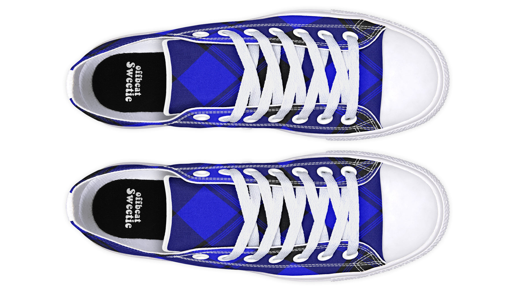 Vivid Blue Plaid Low Tops