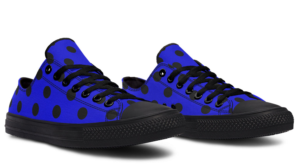 Vivid Blue Polka Dot Low Tops