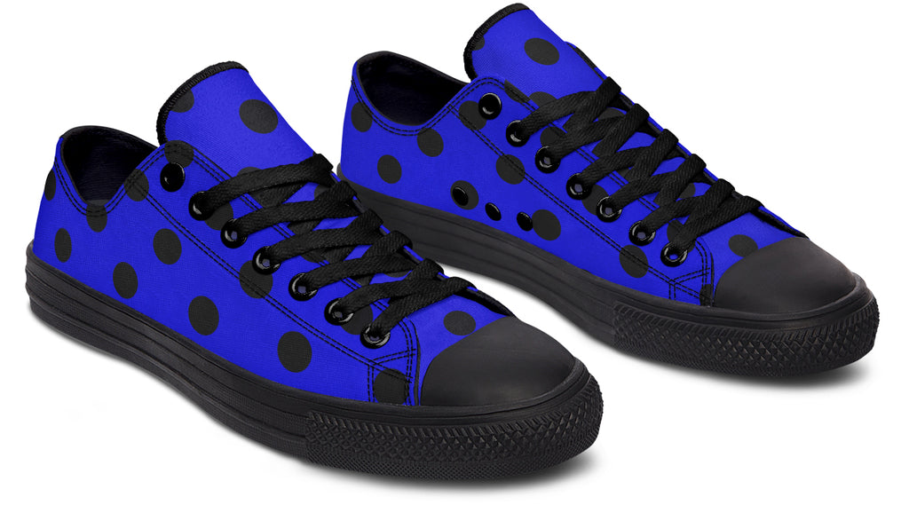 Vivid Blue Polka Dot Low Tops