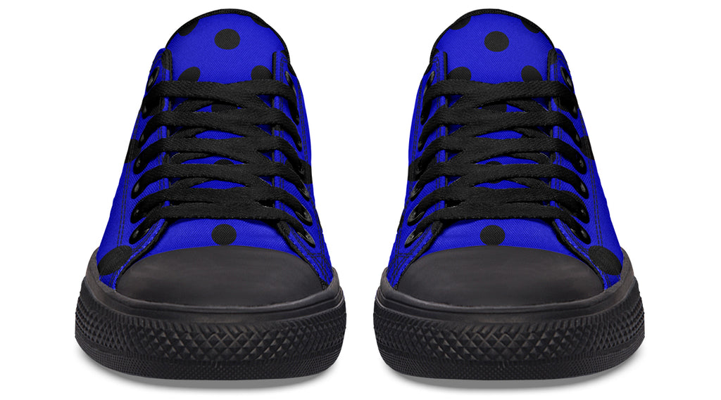 Vivid Blue Polka Dot Low Tops