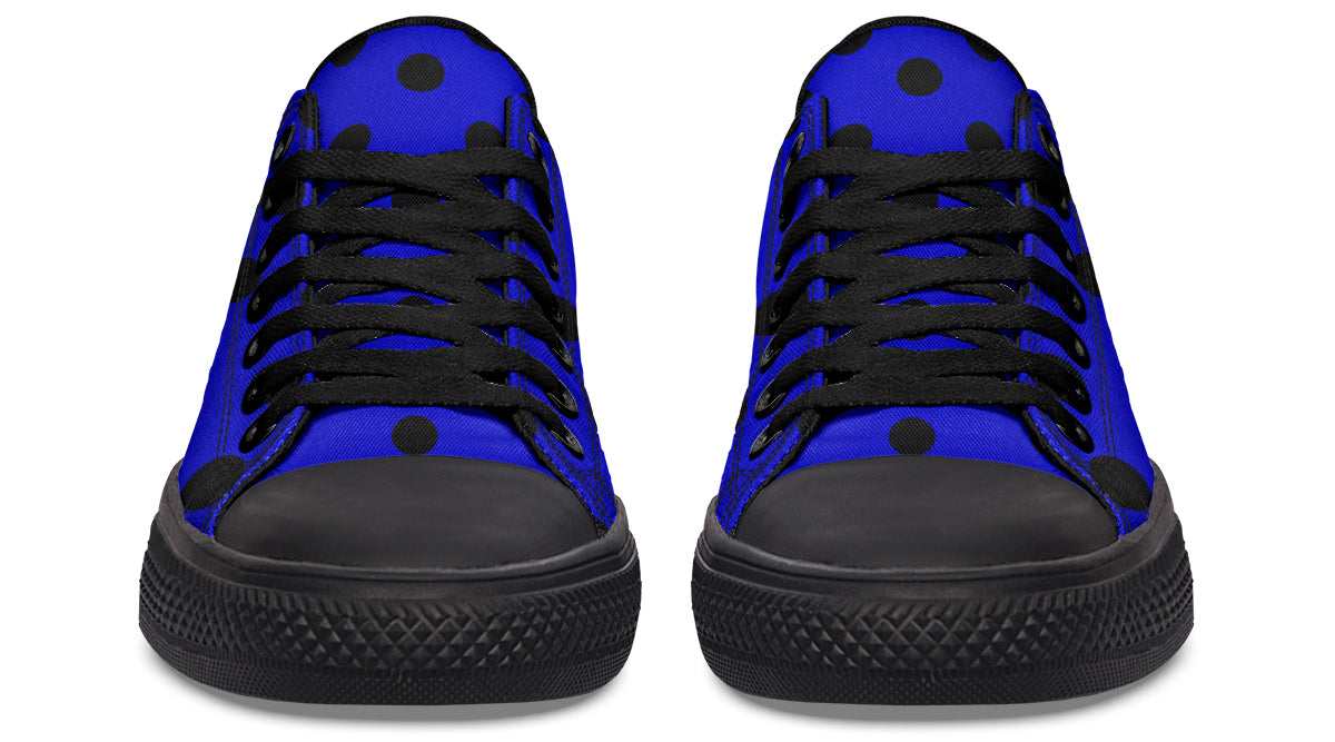 Vivid Blue Polka Dot Low Tops