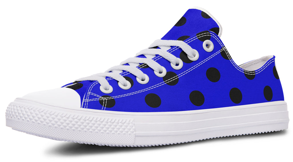 Vivid Blue Polka Dot Low Tops