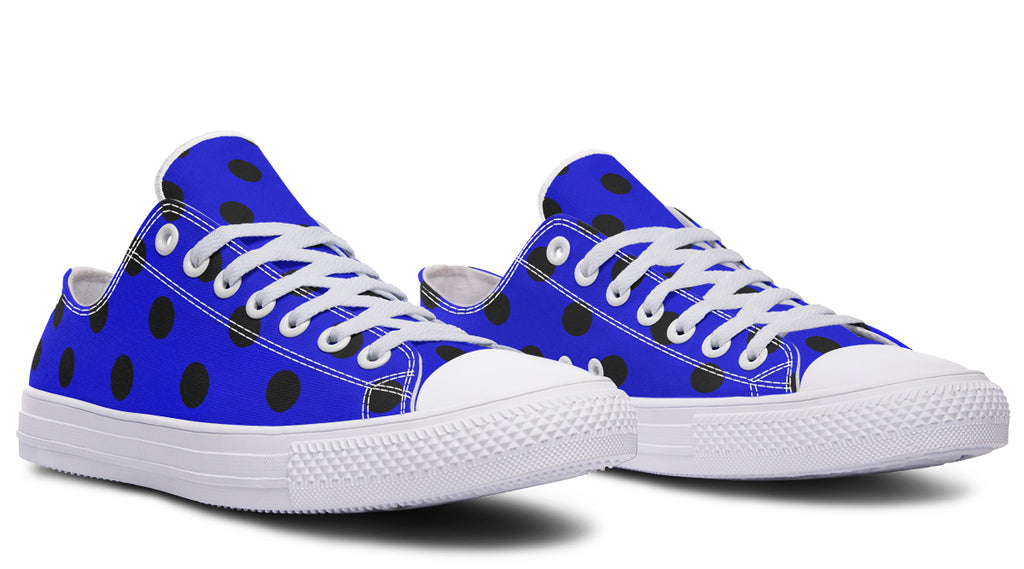 Vivid Blue Polka Dot Low Tops