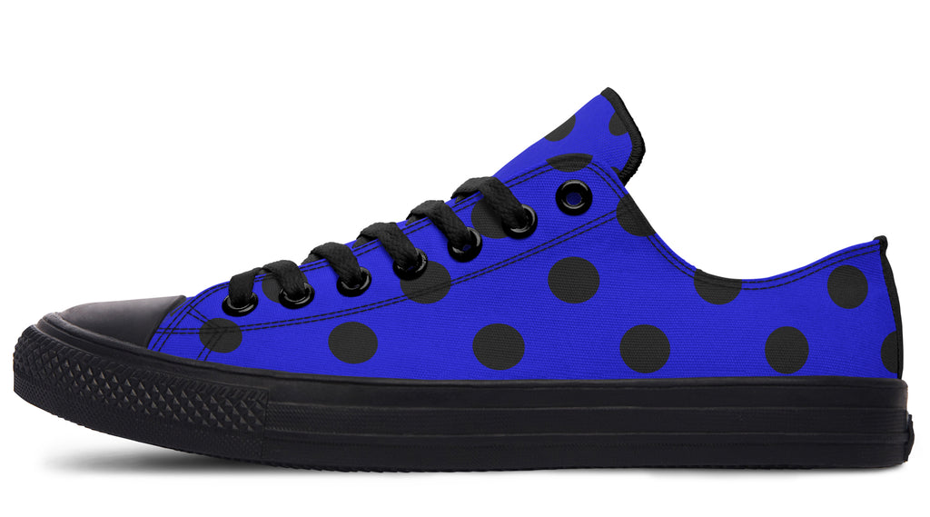 Vivid Blue Polka Dot Low Tops