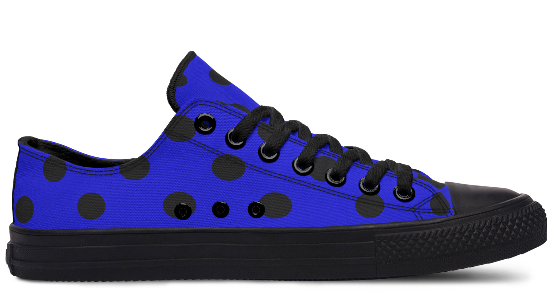 Vivid Blue Polka Dot Low Tops