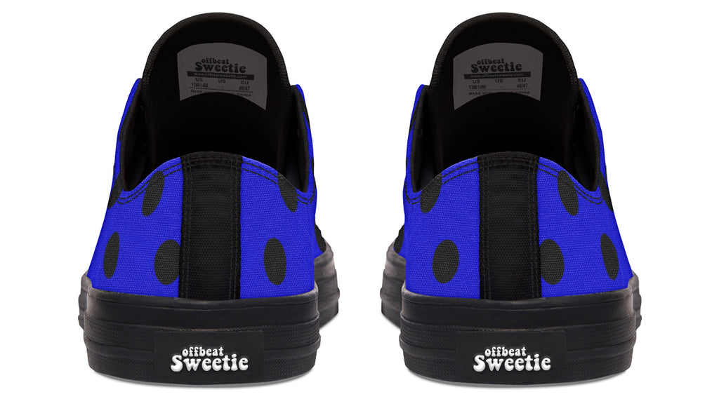 Vivid Blue Polka Dot Low Tops