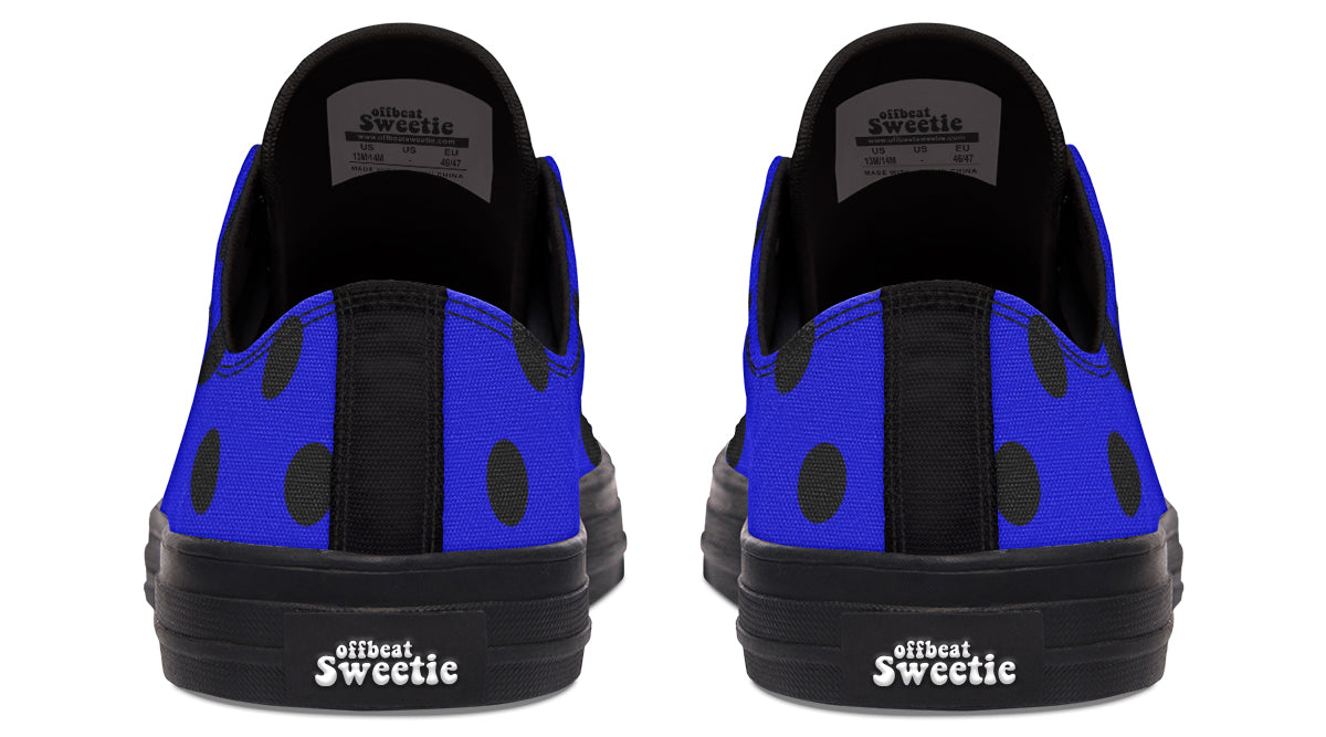 Vivid Blue Polka Dot Low Tops