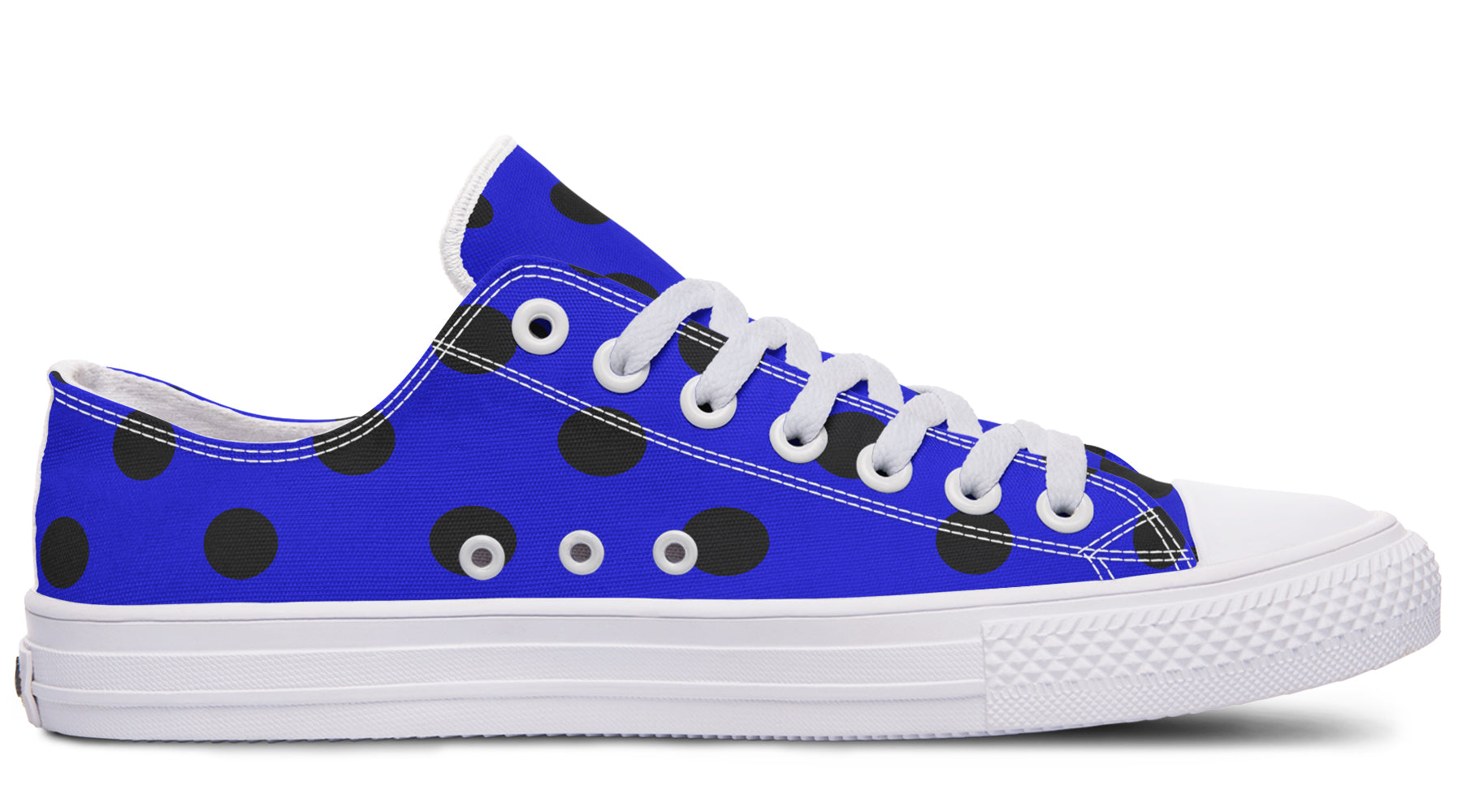 Vivid Blue Polka Dot Low Tops