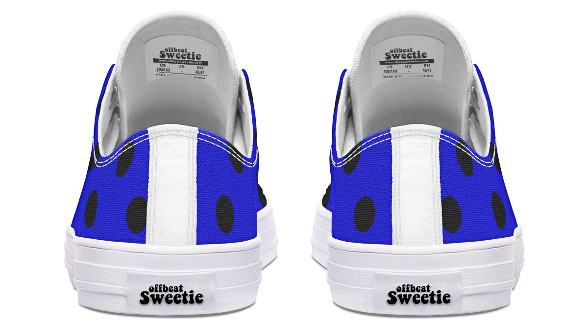 Vivid Blue Polka Dot Low Tops