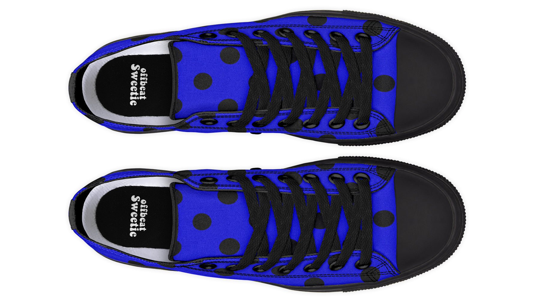 Vivid Blue Polka Dot Low Tops