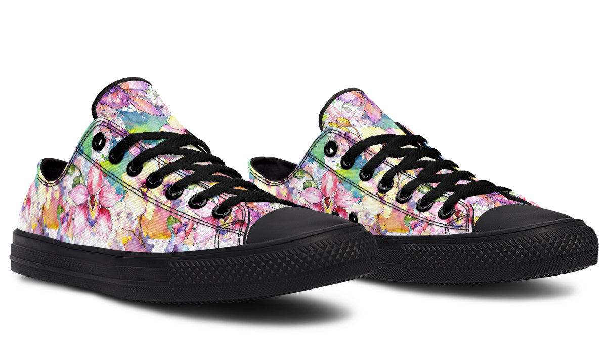 Watercolour Flowers Low Tops (Wide)