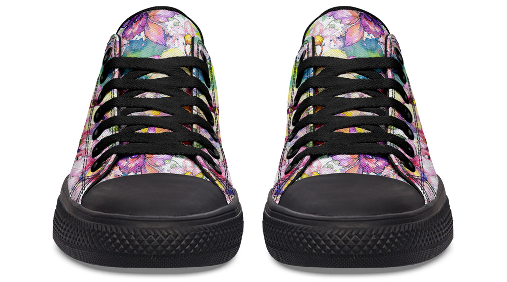 Watercolour Flowers Low Tops (Wide)