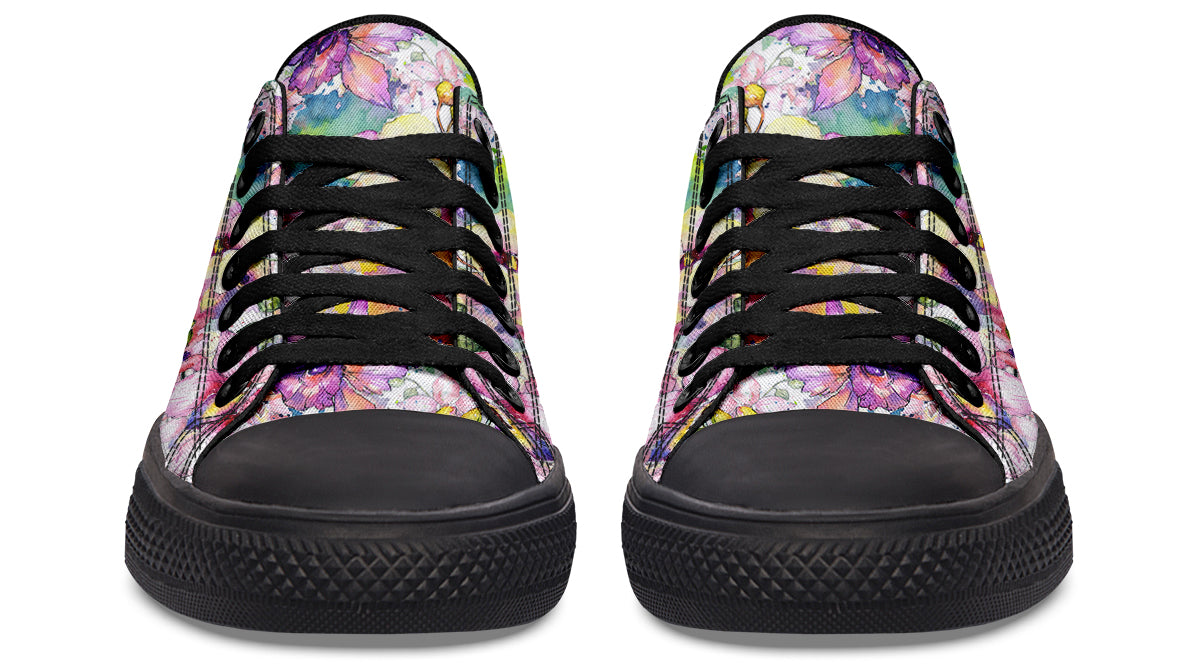 Watercolour Flowers Low Tops (Wide)