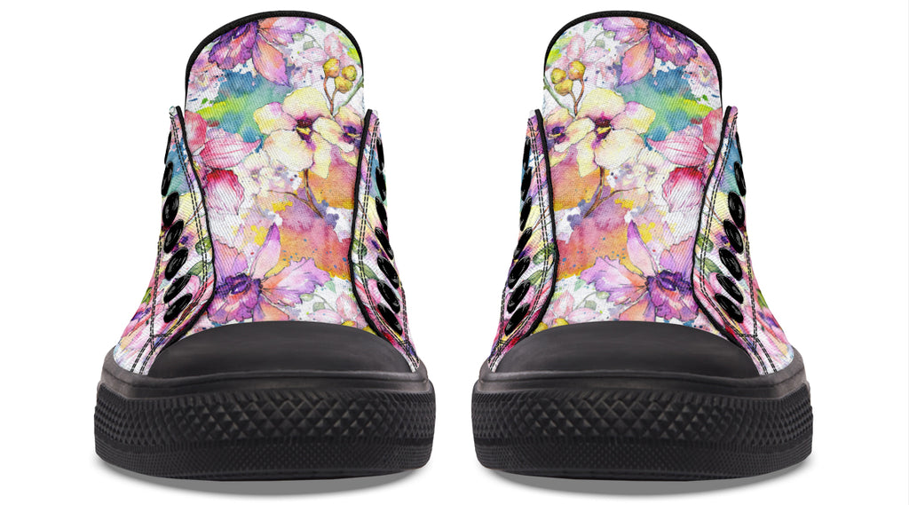 Watercolour Flowers Low Tops (Wide)